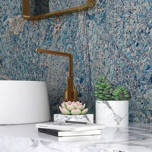 1600x3200 Azure màu xanh thiêu kết gạch đá đánh bóng đá cẩm thạch nhân tạo tấm chống cháy nhiệt độ cao phòng ngủ phòng khách hội trường - Product Image 3