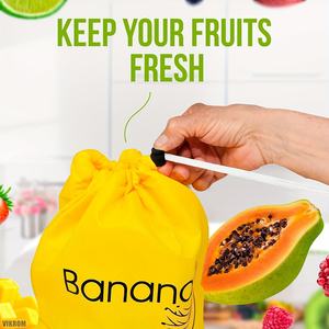 Paquete Reutilizable para Almacenamiento de Frutas y Verduras en el Refrigerador, con Cordones, para Bananas - Product Image 4