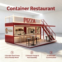 Restaurant en conteneur préfabriqué avec cuisine, restaurant de restauration rapide en conteneur maritime, boutique de kebab, pizza et burgers