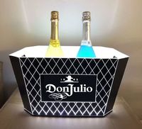 Support de seau à glace LED rechargeable et lumineux, support de seau réfrigérant personnalisé pour la décoration de bars, boîtes de nuit et fêtes à la piscine