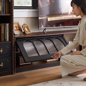 Mueble de TV de Madera Maciza Estilo Francés, Extensible, con Almacenamiento, para Sala de Estar, Soporte Audiovisual, Pino y Fresno, 1, 8, 2.5m - Product Image 3