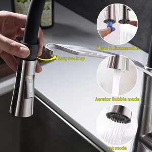 Nuovo modello pull out miscelatore della <span class=keywords><strong>cucina</strong></span> <span class=keywords><strong>rubinetti</strong></span> 304 rubinetto in acciaio inox con 2 funzione spruzzatore - Product Image 4