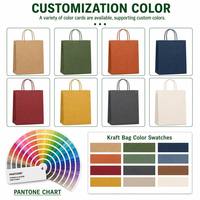 Sac de shopping en papier kraft à fond carré avec logo personnalisé imprimé, poignées torsadées, écologique, recyclable, sac cadeau de vente au détail en gros