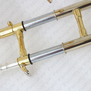 <span class=keywords><strong>Trombón</strong></span> Piccolo en Sib Alto, <span class=keywords><strong>Trombón</strong></span> de Latón Dorado de Alta Calidad, Instrumento Focustyle, Campana de 99.5mm, Diámetro Interior de 11.66mm, <span class=keywords><strong>Pistones</strong></span> de Acero Inoxidable - Product Image 3