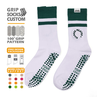 Chaussettes de yoga pour femmes avec logo personnalisé, chaussettes de sport en coton doux antidérapantes, chaussettes à grip personnalisé pour le Pilates, la barre et la danse