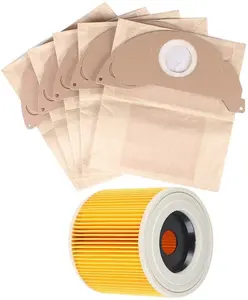 Çin tedarikçisi islak ve kuru WD2 WD3.500 süpürge filtresi artı 5 toz vakum torbaları süpürge parçası için
