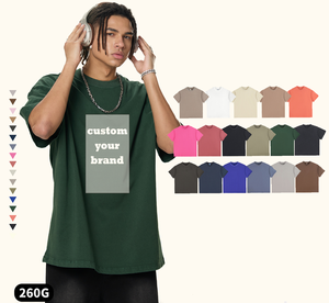 Camiseta <span class=keywords><strong>de</strong></span> Algodón Grueso <span class=keywords><strong>de</strong></span> 260 g con Logotipo Personalizado, Camiseta Vintage Lavada al Ácido para Hombre, Camiseta Blanca Extra Grande para Marca <span class=keywords><strong>de</strong></span> Ropa - Product Image 1