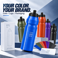 Bouteille de sport à presser de 32 oz, en plastique, pour vélo, avec indicateur de niveau d'eau, logo personnalisé, directement de l'usine