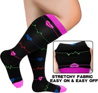 Chaussettes de compression grande taille 3XL 4 XL pour femmes et hommes à mollet large Extra Large Grande taille bas au genou