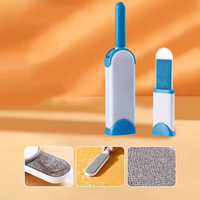 Rouleau anti-poils auto-nettoyant PP avec manche extensible, brosse réutilisable pour vêtements, canapé et tapis
