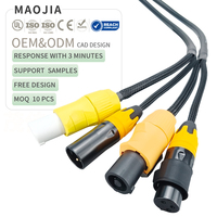 Câble d'alimentation et audio 2-en-1 MJ avec connecteurs étanches, protection tressée contre les chocs et finition thermorétractable. Quantité minimum de commande : 10 pièces.