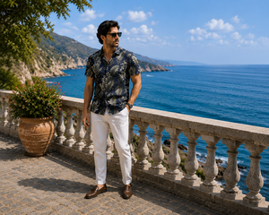 Chemise Hawaïenne Florale Exotique Personnalisée pour Homme, Manches Courtes, Col Classique, Douce, Respirante, Écologique, Idéale pour les Vacances d'Été - Product Image 2