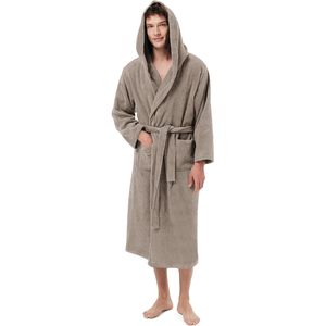 Peignoir à capuche en tissu éponge pour homme, long, en coton doux et moelleux, pour spa et douche, grandes tailles - Product Image 1