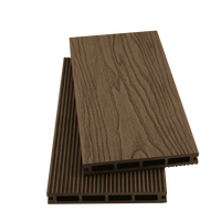 Plancher de jardin en composite bois-plastique gris traditionnel, aspect bois, imperméable, ignifuge et antidérapant, en poudre de bois, en promotion