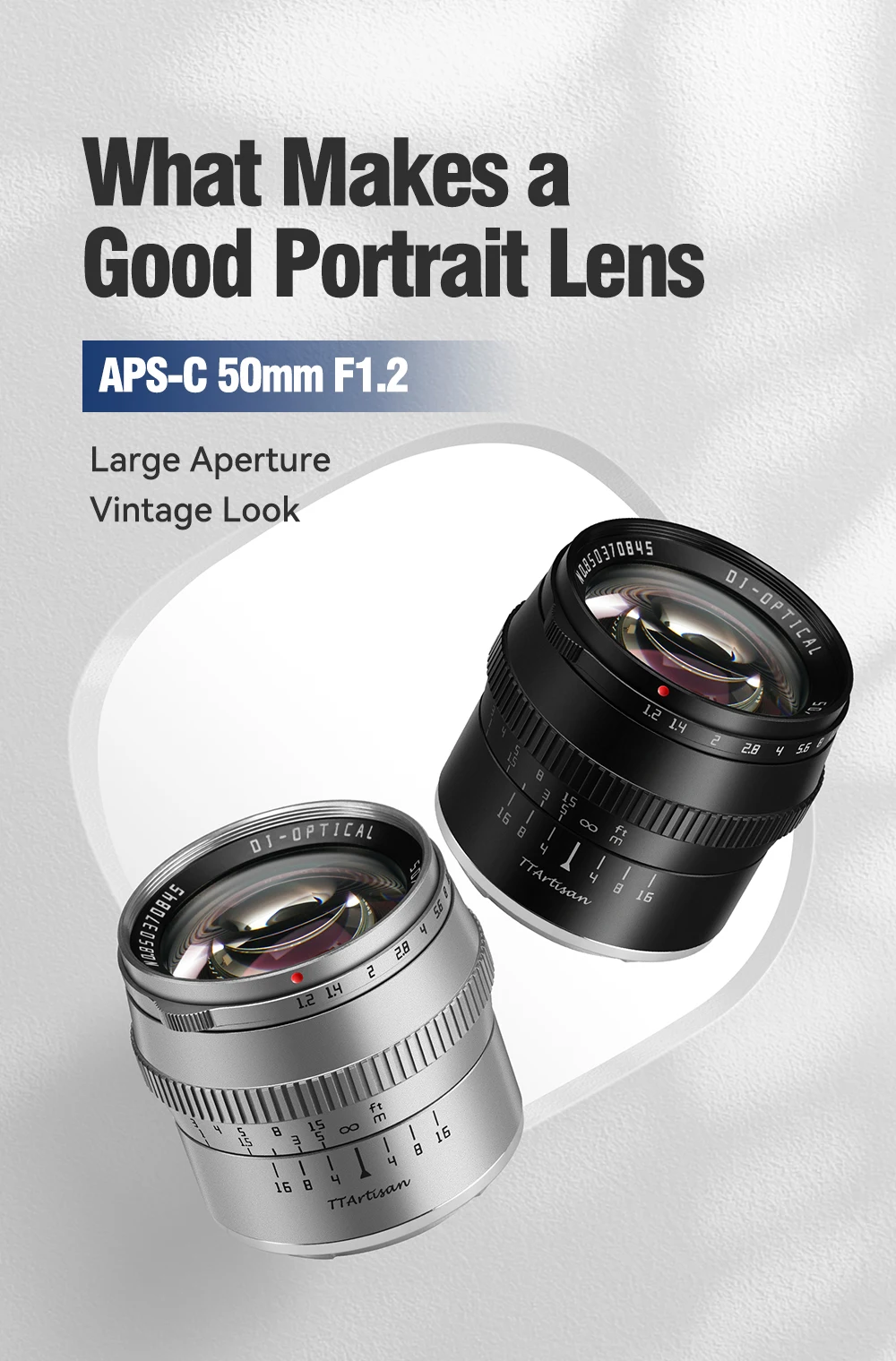 TTArtisan 50mm F1.2 APS-C Manual Focus Lens For Nikon Z Sony E Fujifilm X M43 Canon EOS-M Mount Camera DSLR NEW Silver