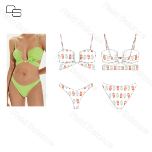 Tùy chỉnh thiết kế áo tắm sang trọng người phụ nữ cộng với kích thước thong chuỗi Bikini Đồ bơi beachwear - Product Image 2