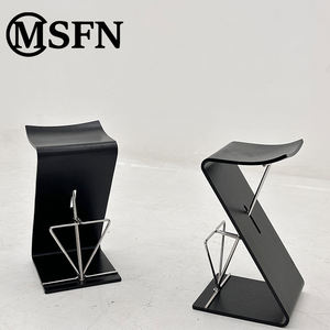 Chaise de <span class=keywords><strong>bar</strong></span> de maison de bureau contemporaine plaque incurvée en acier inoxydable en forme de <span class=keywords><strong>Z</strong></span> innovante moderne Studios haut de gamme personnalisés salon - Product Image 5