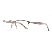 Nuevo Modelo de Alta Calidad, Montura de Gafas Ópticas de Metal Unisex con Media Montura y Diseño de Moda con Logotipo Personalizado, SENSE 93616-1, Ligero