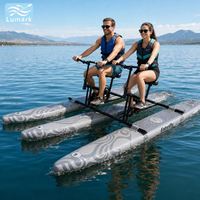 Vélo aquatique gonflable à deux places, style SUP, ponton flottant plat, cadre en aluminium, performance pour rivière, portable, de Chine, Lumark