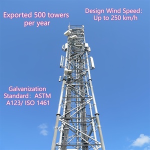 Tour en acier à 4 pieds conçue pour les applications de télécommunications avec des composants modulaires vendus séparément pour la logistique et l'assemblage - Product Image 3