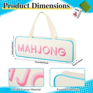 Bolsa de Lona para Racks de Mahjong y Tapete, Bolsa de Almacenamiento Vacía para Racks de Mahjong con Asa, Cremallera y 4 Compartimentos Separados - Product Image 2
