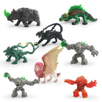 Modèles de monstres mythologiques occidentaux simulés transfrontaliers : Hippocampe, Bonhomme de neige, Tigre sabre-denté, Loup-garou décoratifs