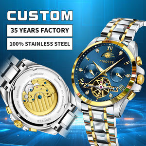 Montre <span class=keywords><strong>de</strong></span> luxe pour homme, automatique, mécanique, tourbillon, acier inoxydable, étanche 5 BAR, sport, phase lunaire, mouvement Hangzhou - Product Image 1