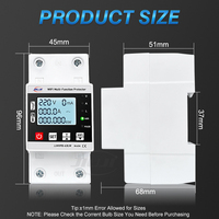 Protecteur intelligent multifonction WiFi 63A avec contrôle à distance via l'application Tuya, réglage de la protection contre les surintensités, les sous-tensions et les fuites, compteur KWH
