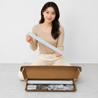Kit de rail de rideau modulaire robuste blanc de 40 pouces en alliage d'aluminium avec système de glissières et roulettes, design moderne et minimaliste, anti-affaissement