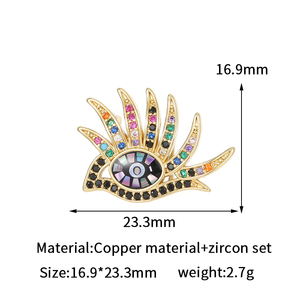 14k Micro Incrusté Couleur Zirconium Oeil Pendentif Accessoires Oeil d'Horus En Forme De Coeur diy Collier Boucles D'oreilles Fabrication De Bijoux Charmes - Product Image 3