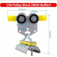 Sistema de Cableado Festoon, Carro Portacables de Acero Galvanizado/Acero Inoxidable 304, Polea para Riel en C, Grúa Aérea de Servicio Pesado, Gancho en U con Amortiguador