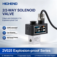 Válvula Solenoide Antideflagrante 2V025-06 de 1/8'' de 2/2 Vías Normalmente Cerrada con Bobina Antideflagrante para Gas Inflamable