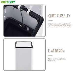 Poubelle à pédale en PP pour salle de bain, chambre, petite cuisine, 6L/7L, avec couvercle à fermeture douce - Product Image 2