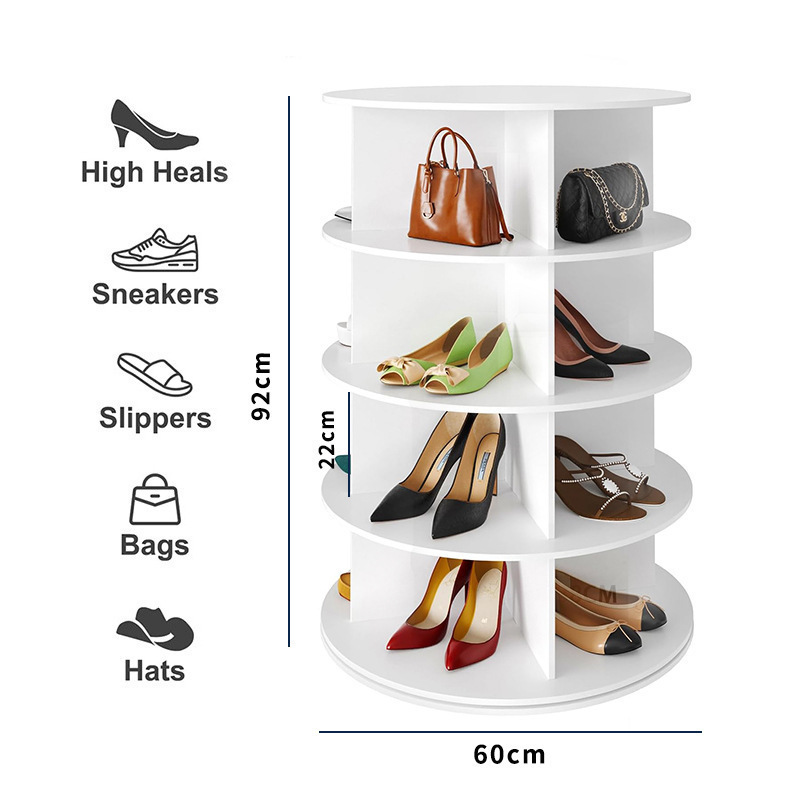 Model a 4-tier rotating shoe rack