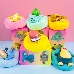 Nuevo estilo <span class=keywords><strong>Pikachu</strong></span> Anime dibujos animados coche ornamento coche Interior mano dormir posición PVC muñeca regalo - Product Image 1