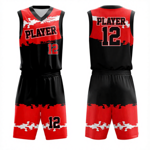 Ensemble de maillot de basket-ball personnalisé, conception de votre propre logo, impression personnalisée, respirant, sans manches, réversible, pour - Product Image 1