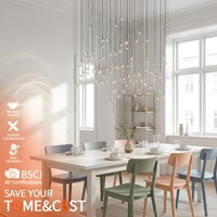 Luminaires suspendus de luxe modernes, grands lustres en verre pour hall d'hôtel, escalier, télécommande pour couloir d'escalier domestique