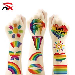 Nouvelles autocollants de <span class=keywords><strong>tatouage</strong></span> <span class=keywords><strong>temporaire</strong></span> arc-en-ciel 2026 pour visage et corps – Promotion pour la fête du <span class=keywords><strong>Mois</strong></span> de la fierté LGBT - Product Image 1