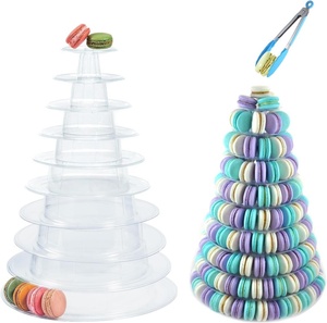 Pemegang plastik bulat 10 tingkat 230 buah tampilan makanan penutup pemegang Cupcake menara Macaron piring untuk dekorasi pesta ulang tahun pernikahan - Product Image 2