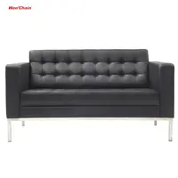 Wenchen Möbel Moderne hochwertige PU-Lederbezug Einfaches Set OEM Business Office Sofa