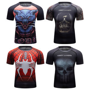 Nuovo arrivo MMA manica corta Rashguard 3D sublimazione <span class=keywords><strong>Anime</strong></span> palestra T-Shirt - Product Image 1