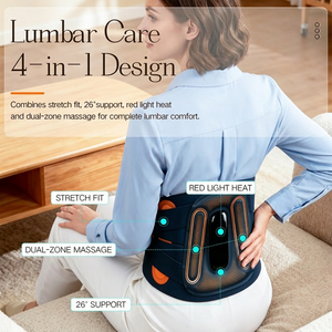 Ceinture de Soin Lombaire à Massage Pulsé Double Zone, 4 Modes, Température Réglable, Enveloppement Chauffant pour Femmes Sédentaires, Employées et Gestion du Corps en Loisirs - Product Image 3
