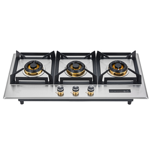 Fornello a <span class=keywords><strong>Gas</strong></span> in Acciaio Inox con Grande Bruciatore e Accensione a Impulsi Piano Cottura a <span class=keywords><strong>Gas</strong></span> Domestico a Tre Fuochi - Product Image 2