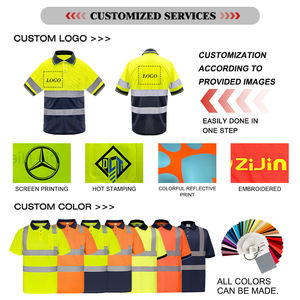 Camisetas <span class=keywords><strong>Polo</strong></span> de Alta Visibilidad con Logotipo Personalizado, Ropa de Trabajo de Secado Rápido en Tela de Poliéster con Cierre de Botones, Mangas Cortas, Ropa de Seguridad Reflectante - Product Image 5