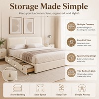 Modernes Plattformbettgestell mit maßgefertigtem Kunstleder für King- und Queen-Size-Betten in Apartment-Schlafzimmern