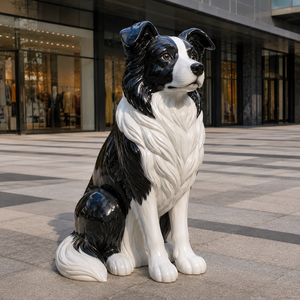 Estatua de Resina Grande Personalizada de Border <span class=keywords><strong>Collie</strong></span> a Tamaño Real, Colorida, Hecha a Mano, con Diseño de Toro, para Exteriores, de Angels Mall - Product Image 1