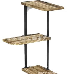 Cross-border wooden three-tier corner <b>shelf</b>, <b>wall</b>-<b>mounted</b> storage rack, bathroom toiletries rack, kitchen spice rack - Product Image 5
