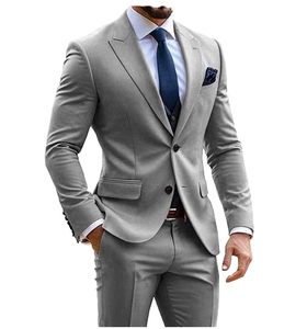 ชุดสูทผู้ชายทรงเข้ารูป ผ้าขนสัตว์ ปกคอปก  รุ่นใหม่ล่าสุด สำหรับงานแต่งงานและใส่ทำงาน ระบายอากาศได้ดี กันน้ำ ซิปแบบอิตาเลียน สไตล์ดับเบิ้ล - Product Image 1