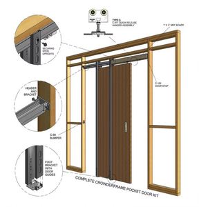 Kit de cadre en acier WEKIS, directement de l'usine, pour porte coulissante en aluminium à fermeture douce pour chambre, cuisine, salon - Product Image 4