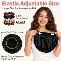 Nouvel Arrivage – Bonnet en Soie Satinée Réglable Double Couche pour Dormir, avec Bande Élastique Velcro, pour Femmes